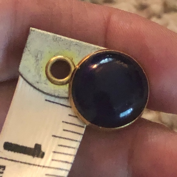 Vintage SWANK Blue Glass Cufflinks - Picture 7 of 7